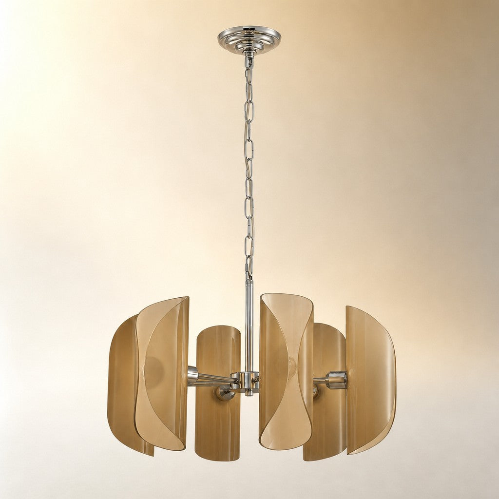 Ilyor Modern Chrome Glass Pendant Light
