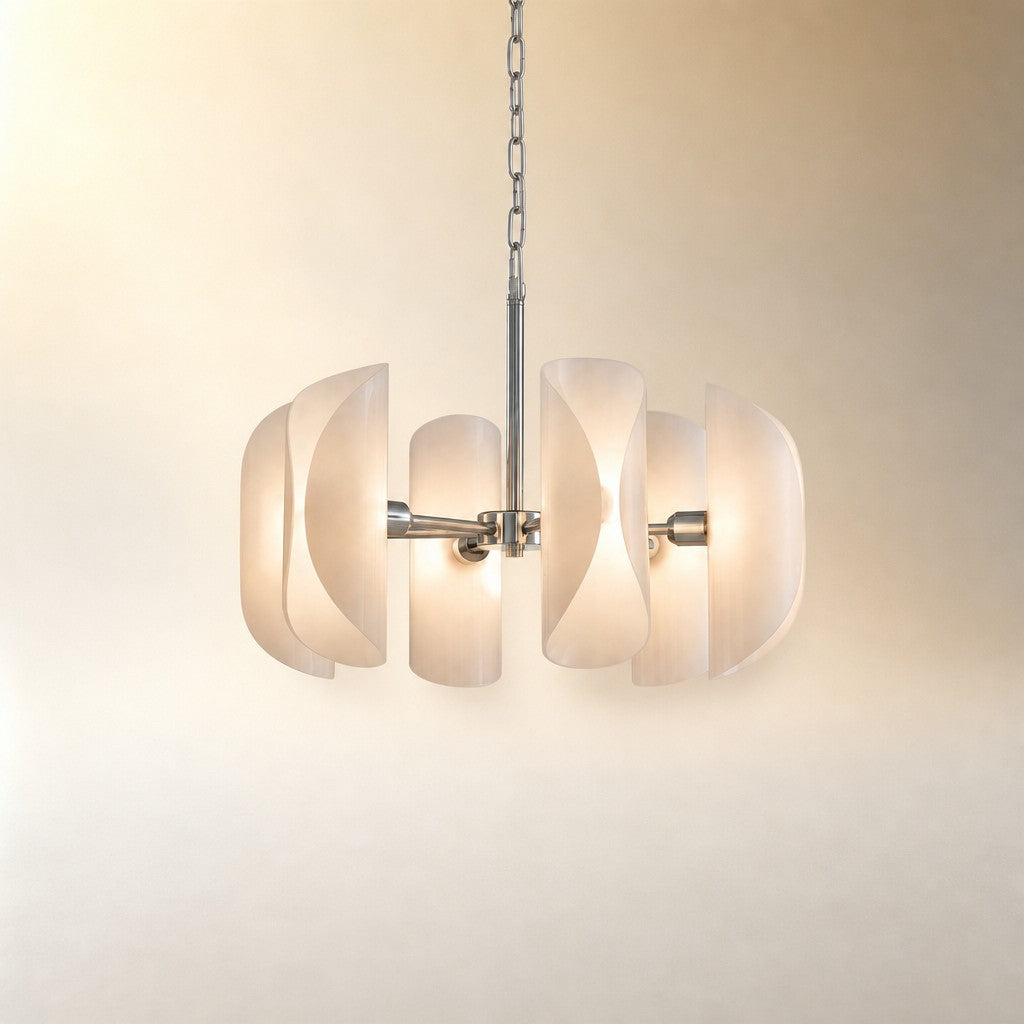 Ilyor Modern Chrome Glass Pendant Light