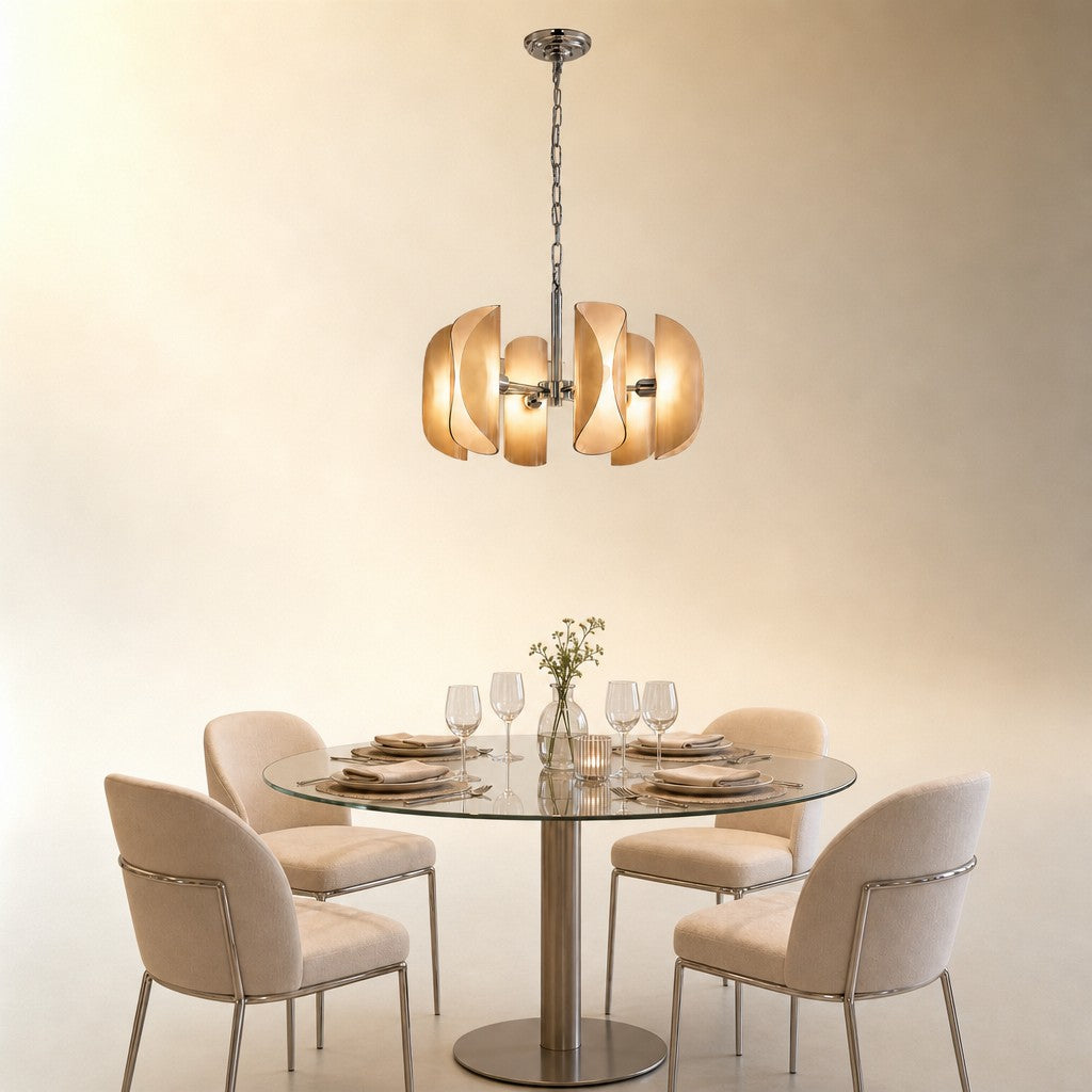 Ilyor Modern Chrome Glass Pendant Light