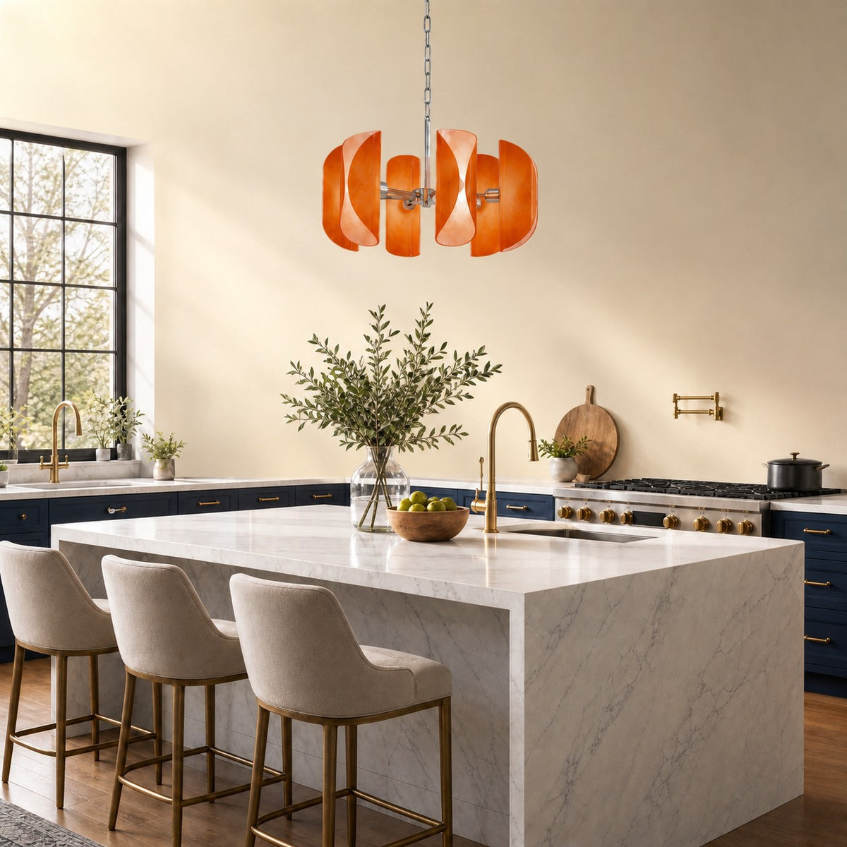 Ilyor Modern Chrome Glass Pendant Light