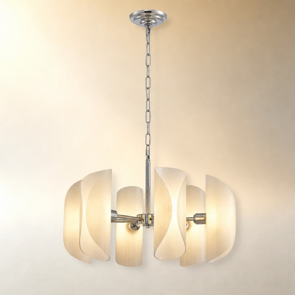 Ilyor Modern Chrome Glass Pendant Light