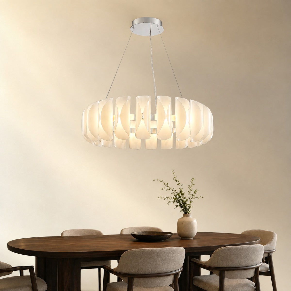 Ilyor Modern Glass Round Chandelier