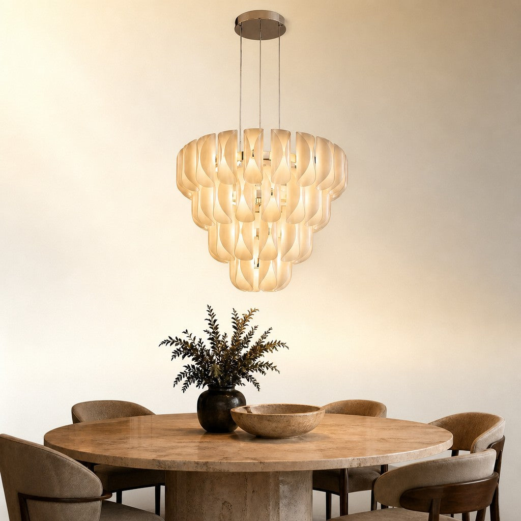 Ilyor Modern Tiered Glass Chandelier