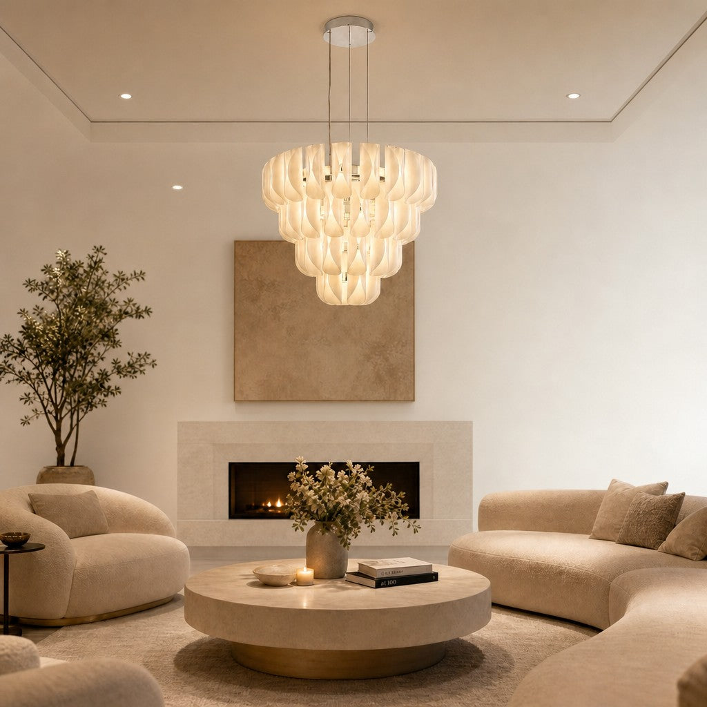 Ilyor Modern Tiered Glass Chandelier