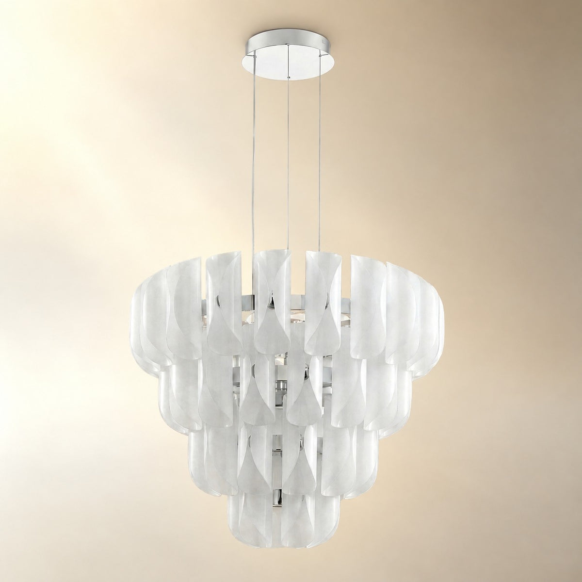 Ilyor Modern Tiered Glass Chandelier
