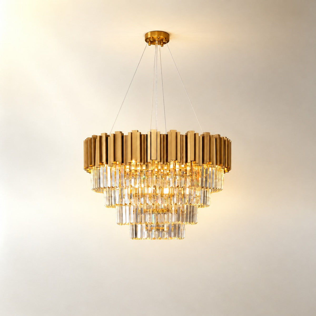 Inverted Triangle Crystal Round Pendant 700 - Copper