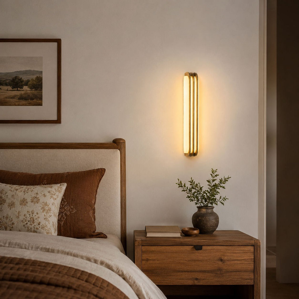 Layered Alabaster Wall Sconce