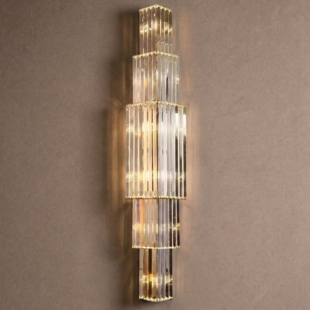 Light Luxury Crystal Layered Wall Lamp