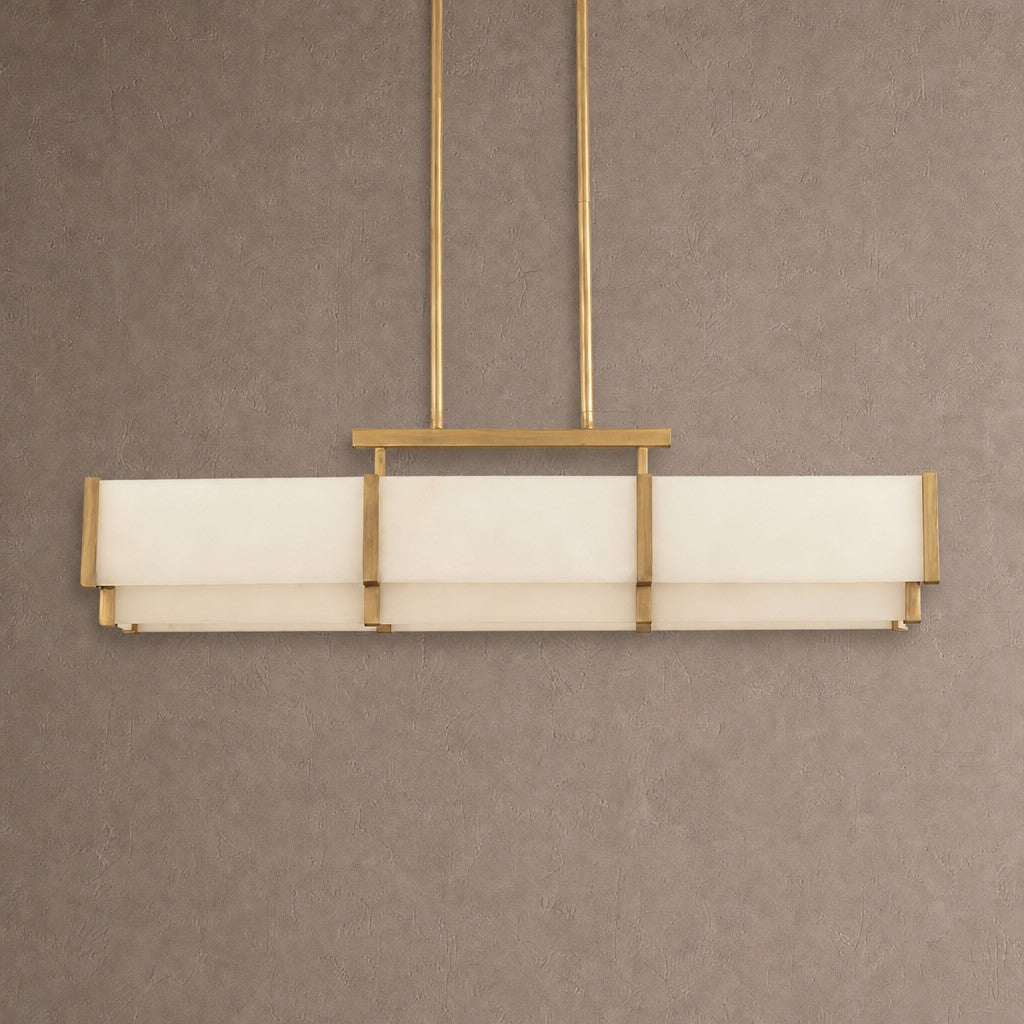 Linear Alabaster Panel Chandelier