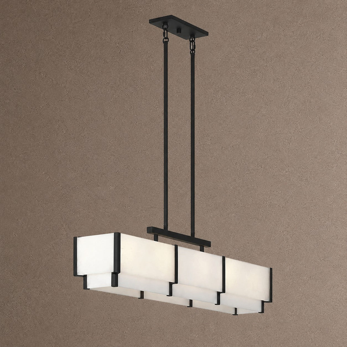 Linear Alabaster Panel Chandelier