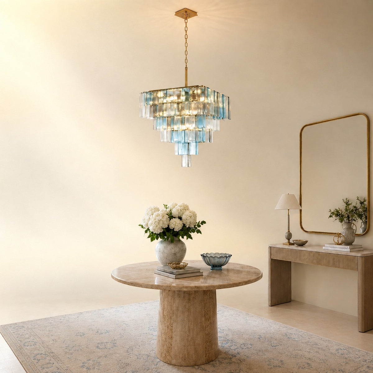 Artisan Murano-Style Chromatic Vault Chandelier