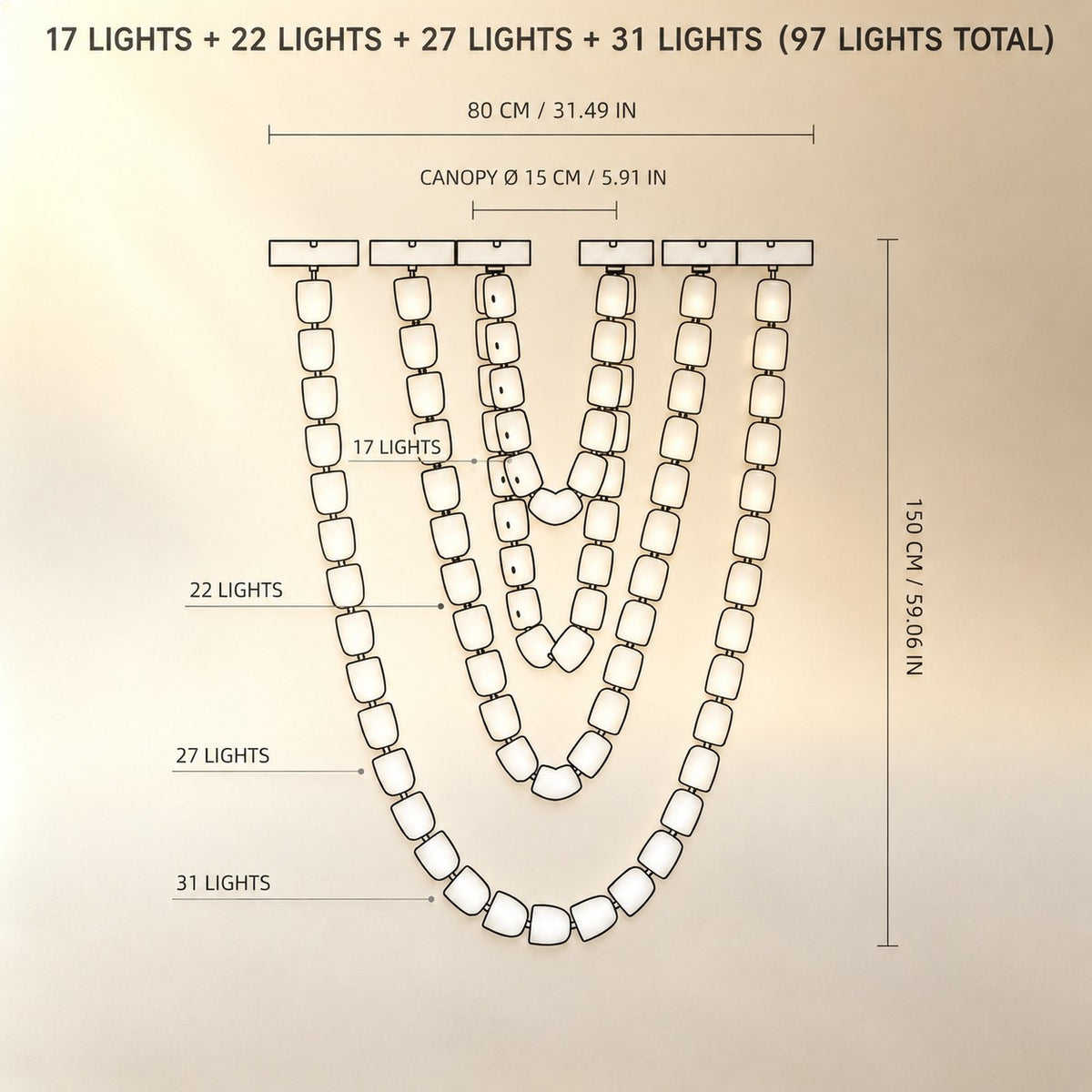Living Chandelier – Modern Crystal Versailles Veil
