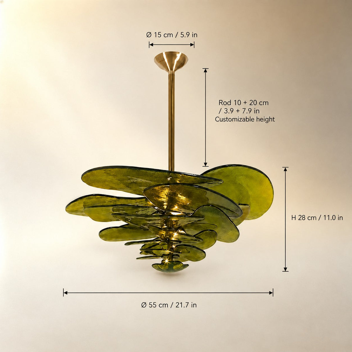 Living Room Chandelier – Artisan Murano Style Petal Cascade