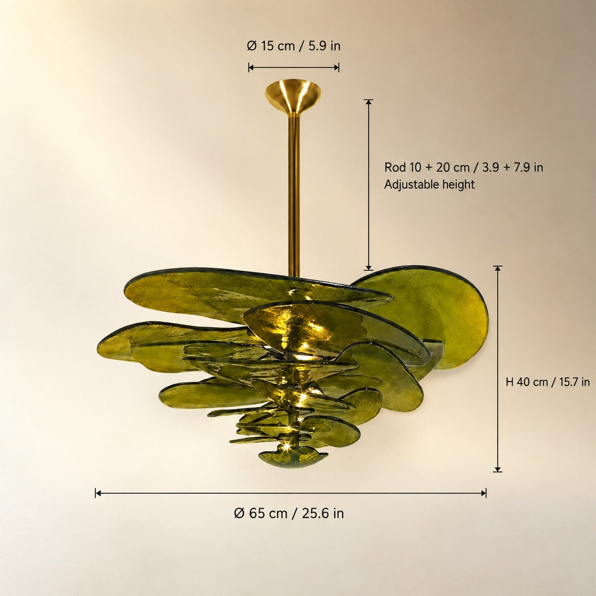 Living Room Chandelier – Artisan Murano Style Petal Cascade