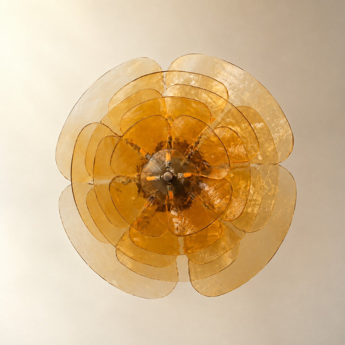 Living Room Chandelier – Artisan Murano Style Petal Cascade