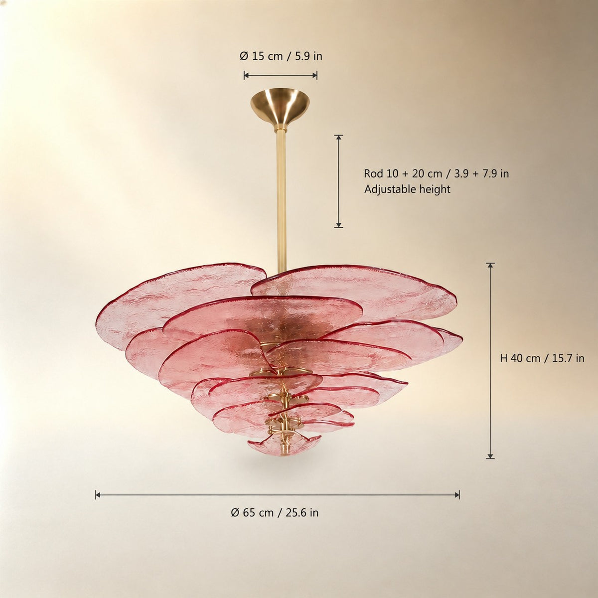 Living Room Chandelier – Artisan Murano Style Petal Cascade