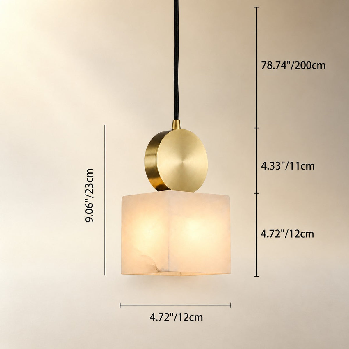 Lunessa Spanish Alabaster Mid Century Pendant Light