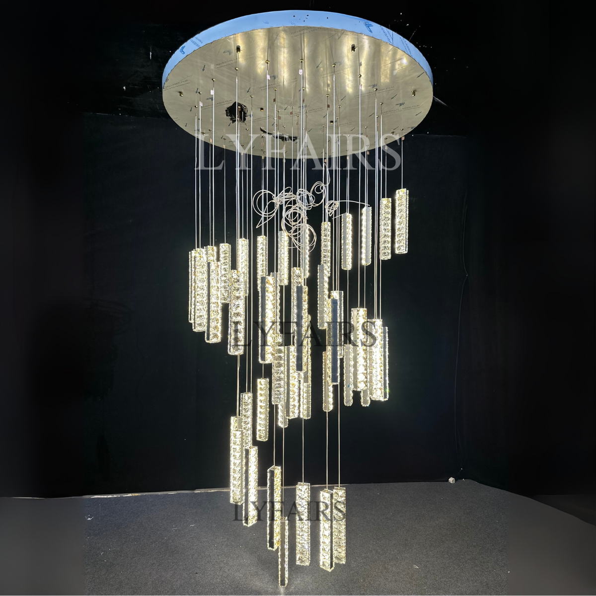 Extra Large Modern Spiral Crystal Ceiling Light Decoration for Staircase/ High Ceiling Living Room/ Hotel Lobby/ Hallway