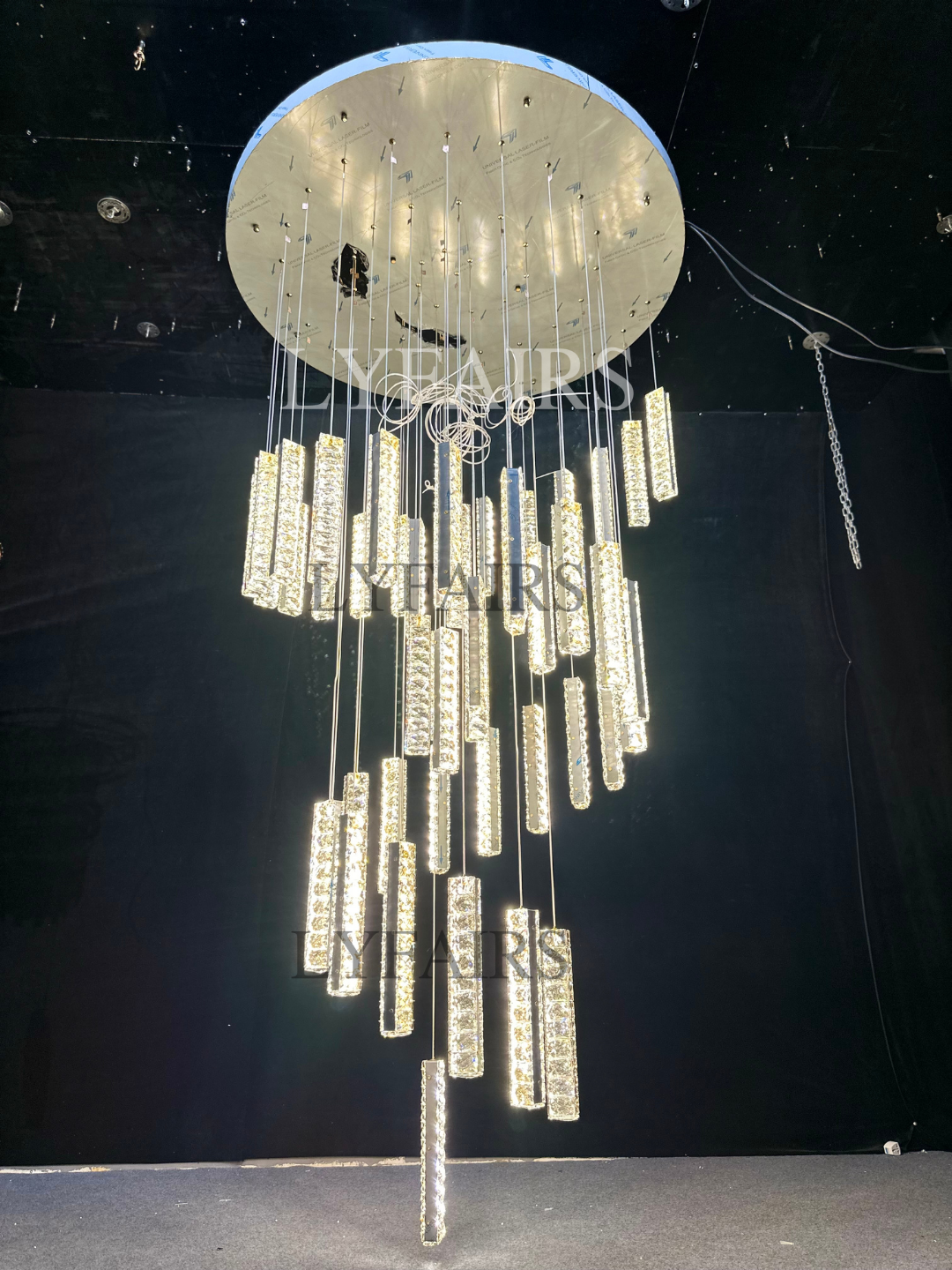 Extra Large Modern Spiral Crystal Ceiling Light Decoration for Staircase/ High Ceiling Living Room/ Hotel Lobby/ Hallway