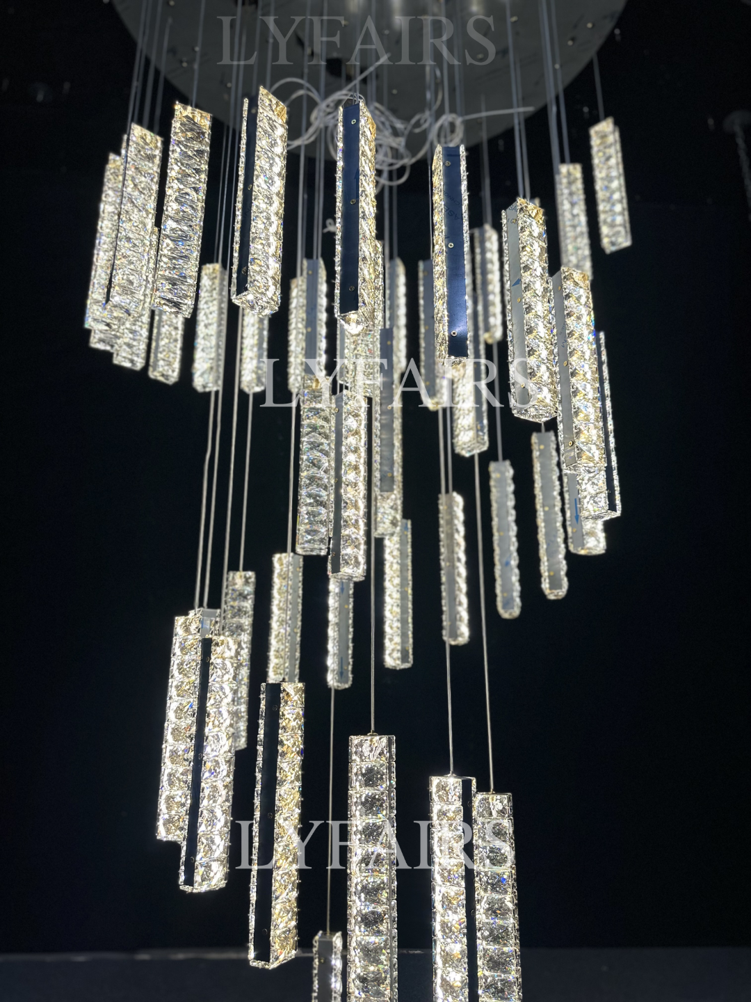 Extra Large Modern Spiral Crystal Ceiling Light Decoration for Staircase/ High Ceiling Living Room/ Hotel Lobby/ Hallway