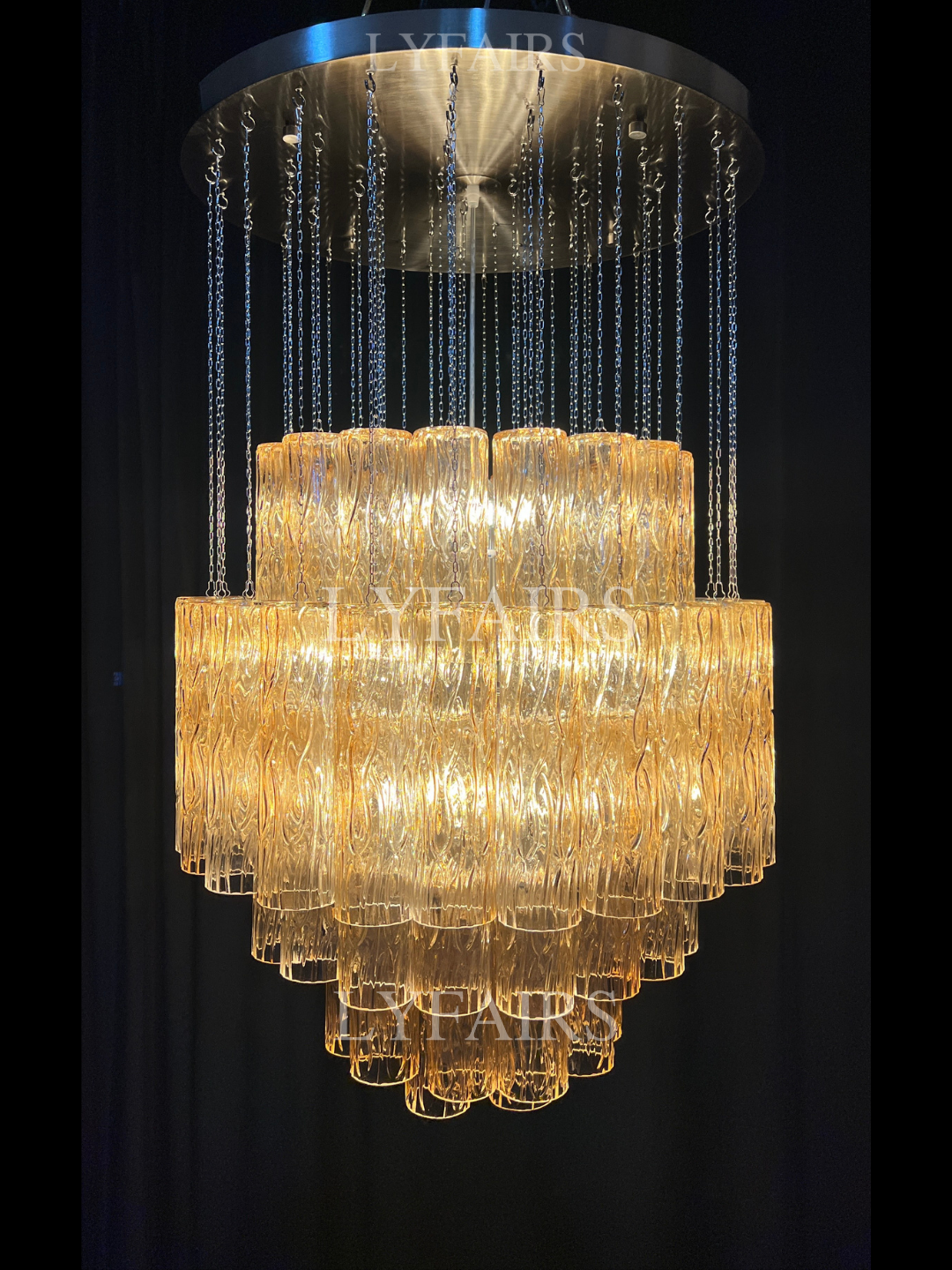 Luxury Floating Glass Tube Chandelier for High Ceiling