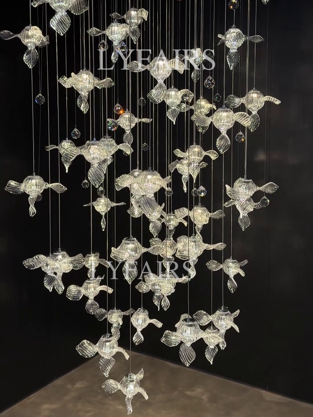 Modern Art Design Propeller-like Crystal Chandelier for Staircase/Villa/Foyer/High-ceiling Space