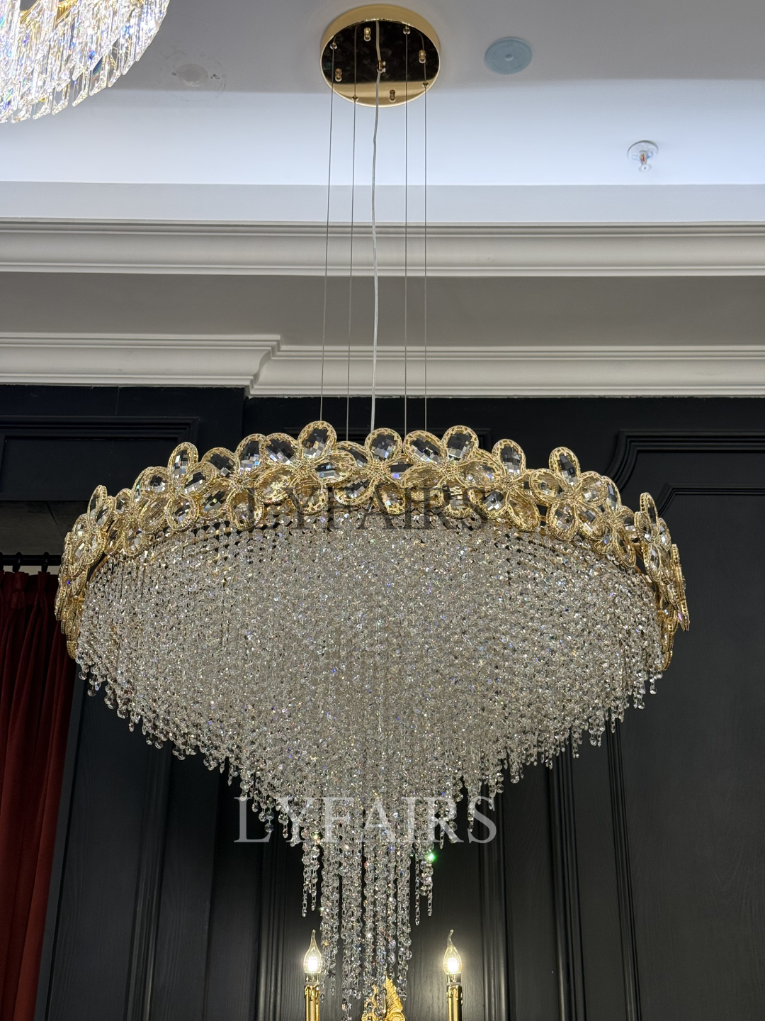 Modern Flower Crystal Tassel Chandelier for Living Room/Dining Room