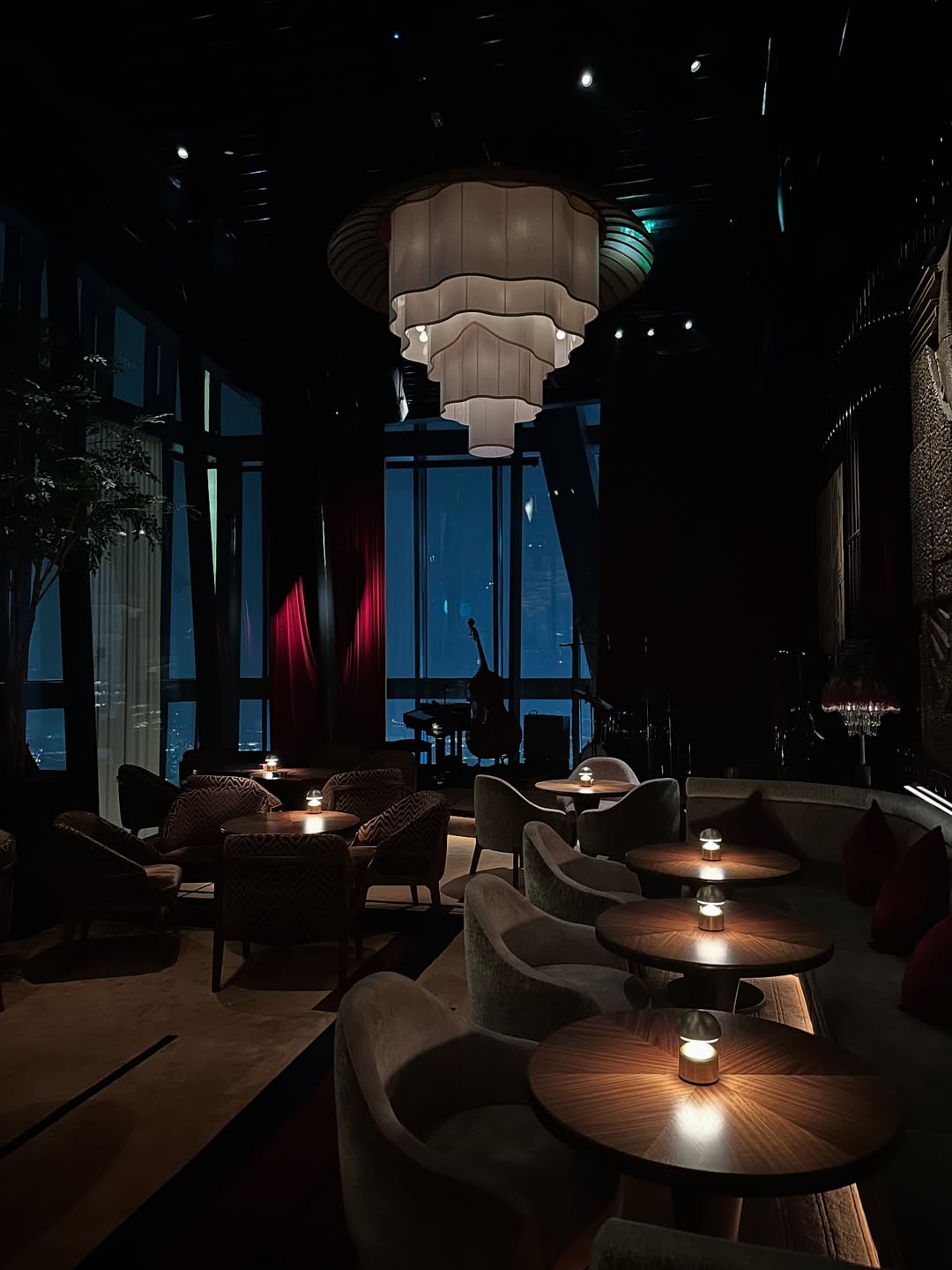 Modern Tiered Wave-edge Fabric Chandelier for Hotel/Restaurant/Living Room
