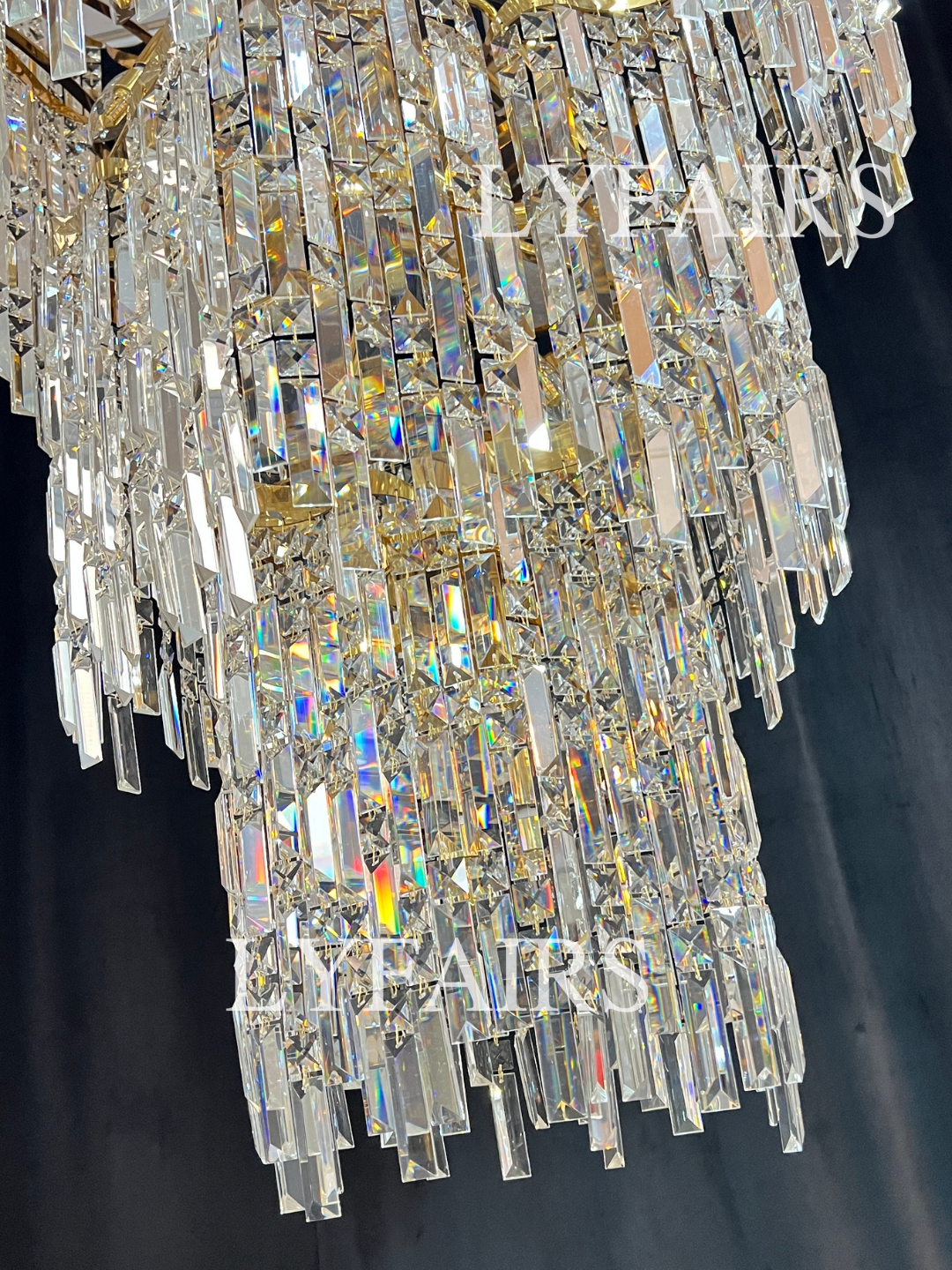 Oversized European Multi-layers Golden Luxury Crystal Chandelier Villa/High-ceiling/Foyer