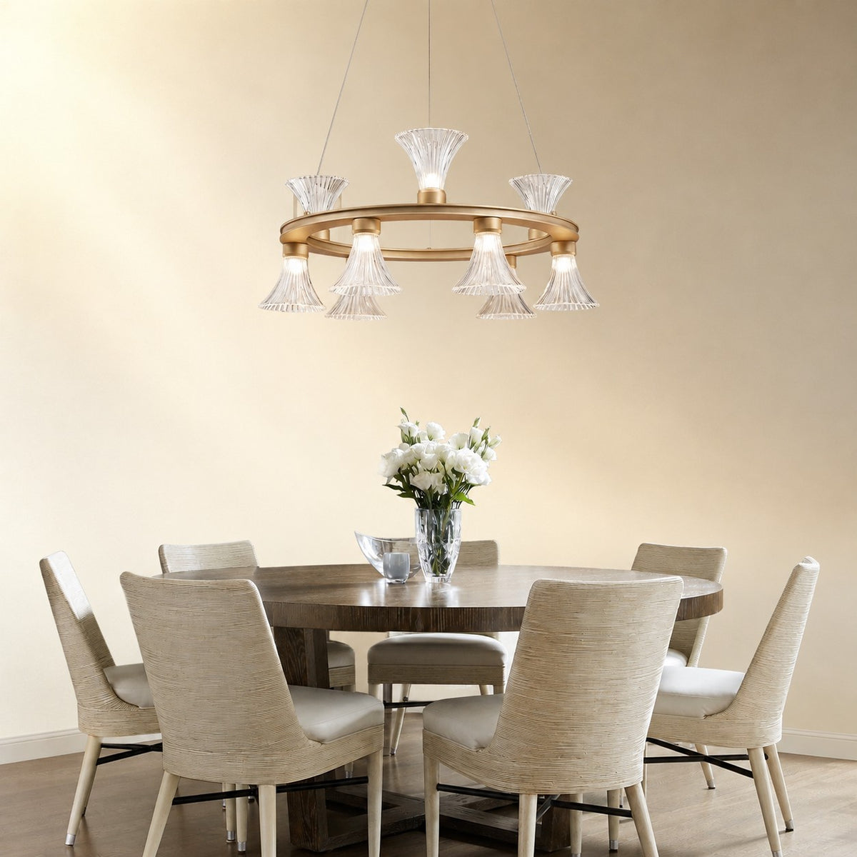 Marvan Glass Round Chandelier 25.2"D
