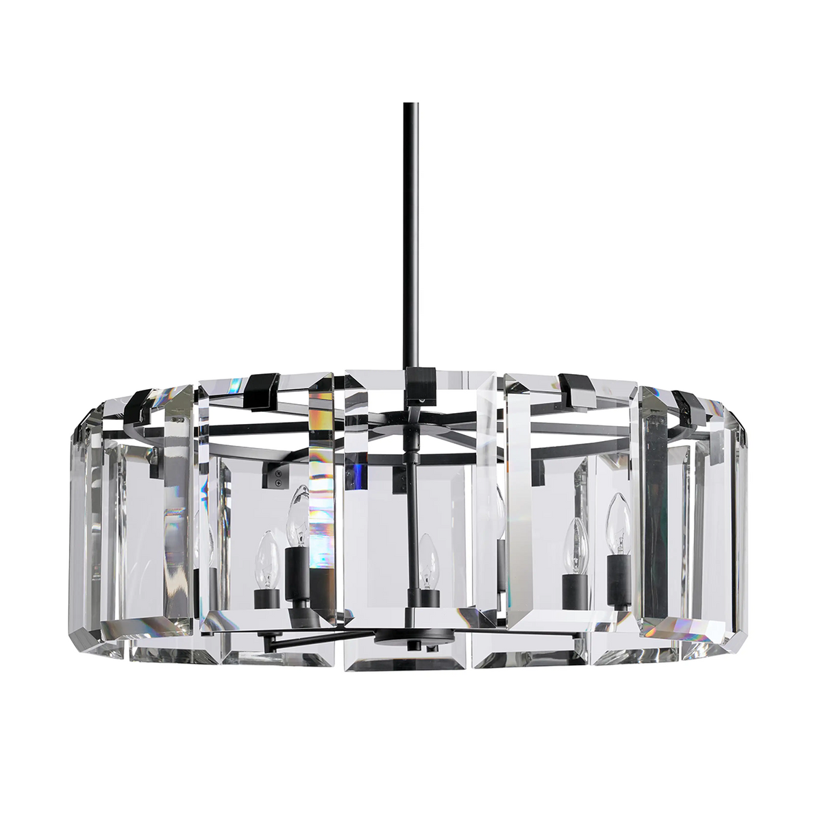 Modern Amaya Round Crystal Chandelier in Brass and Bronze Finishes