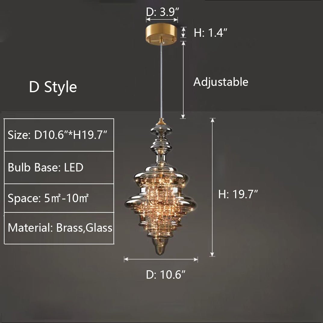Modern Gray Glass Starry Sky Pendant Light Fixture for Dining Room/Bar/Kitchen Island