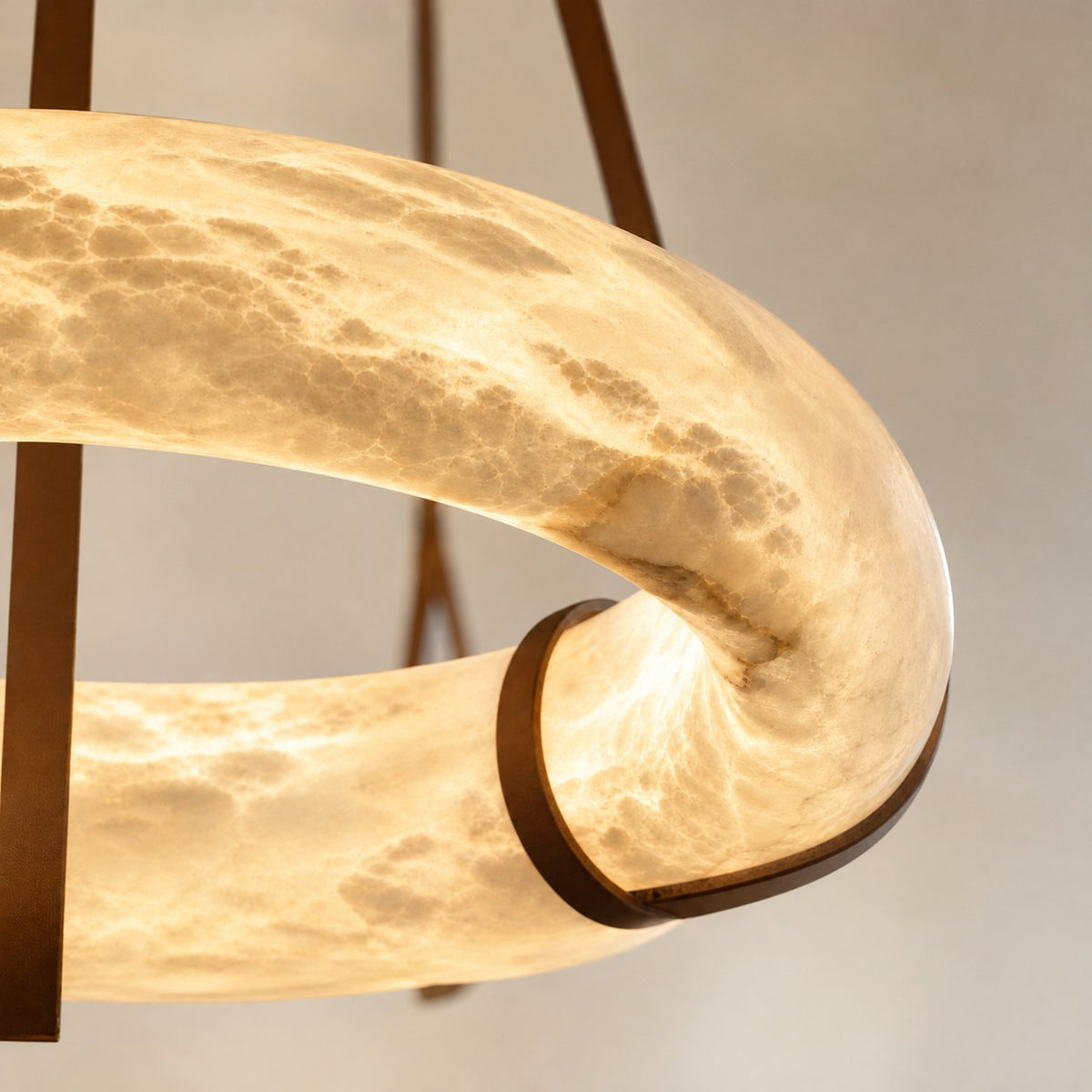 Modern Linked Double-Ring LED Pendant Chandelier