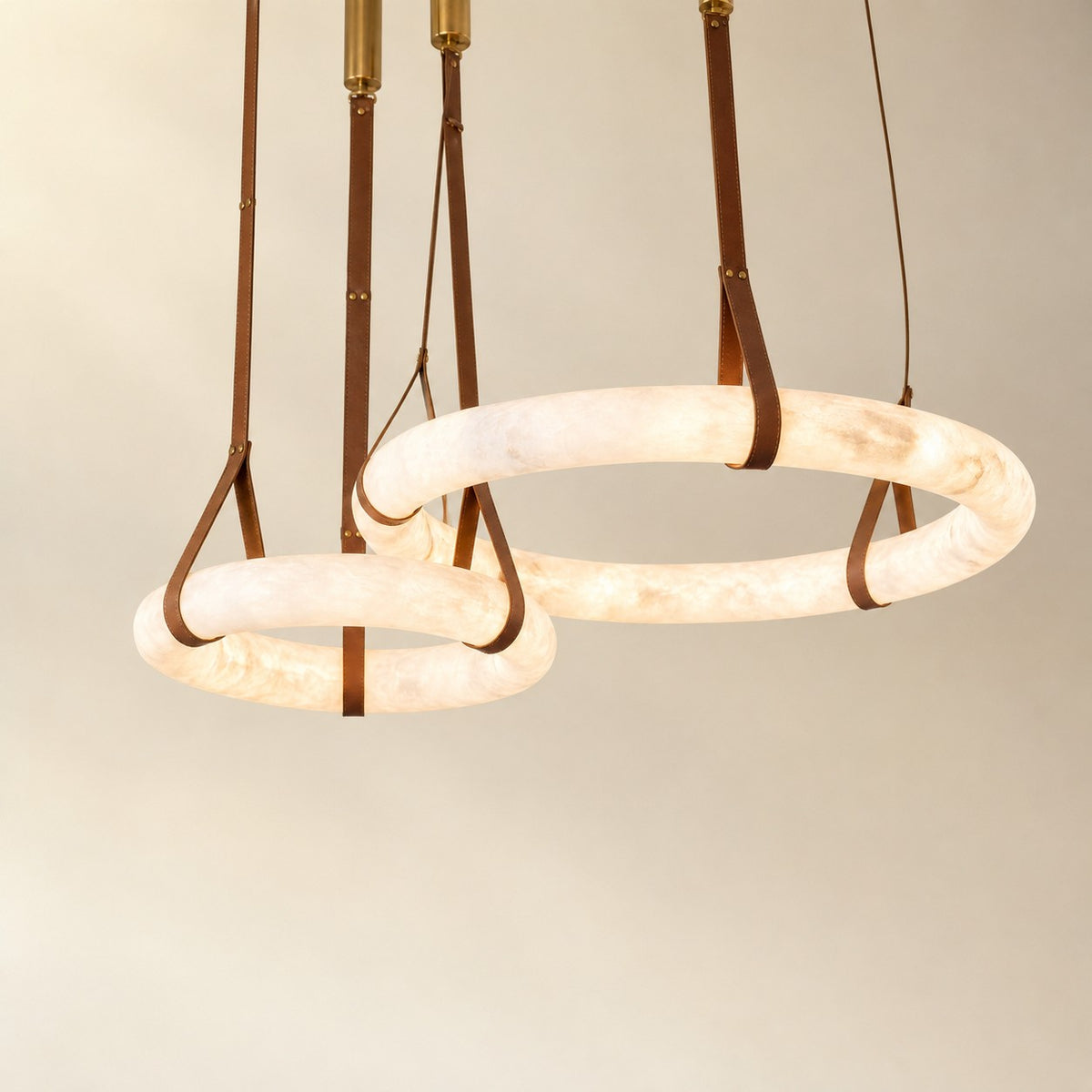 Modern Linked Double-Ring LED Pendant Chandelier