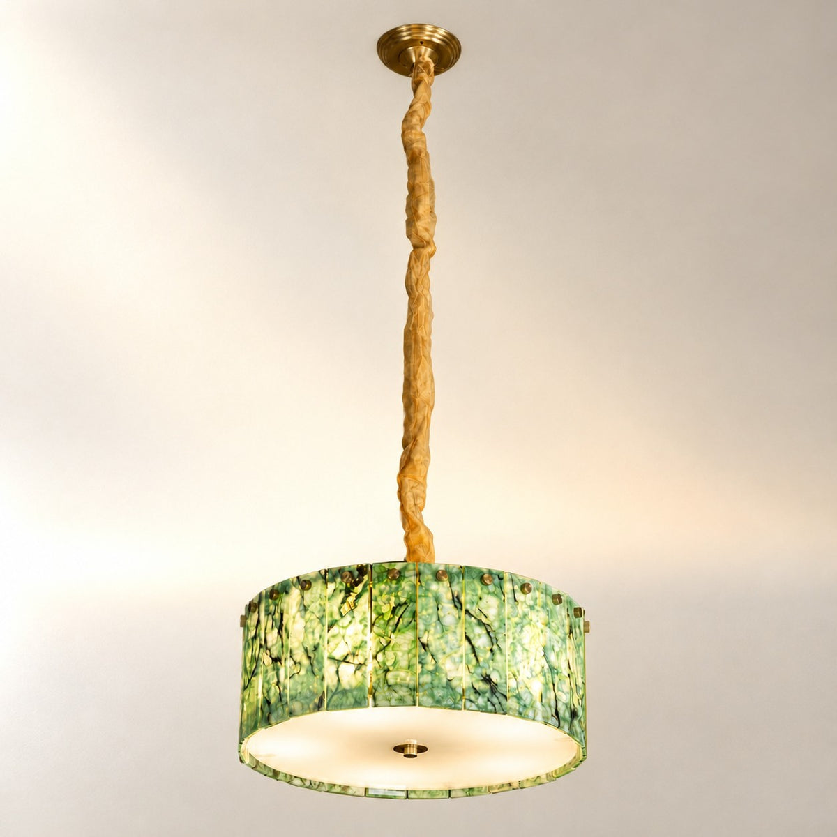 Modern Luxury stone Drum Chandelier