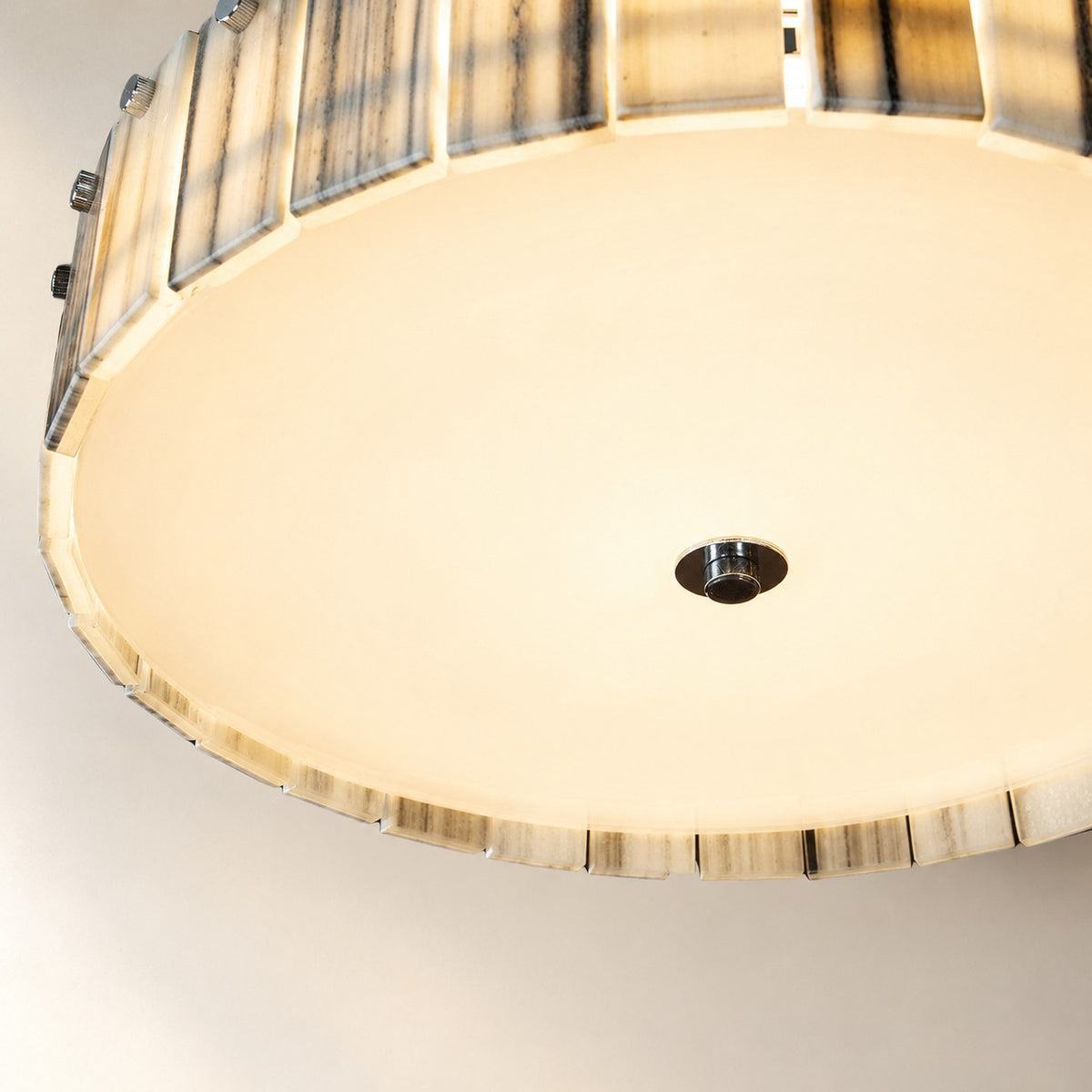 Modern Luxury Stone LED Drum Chandelier