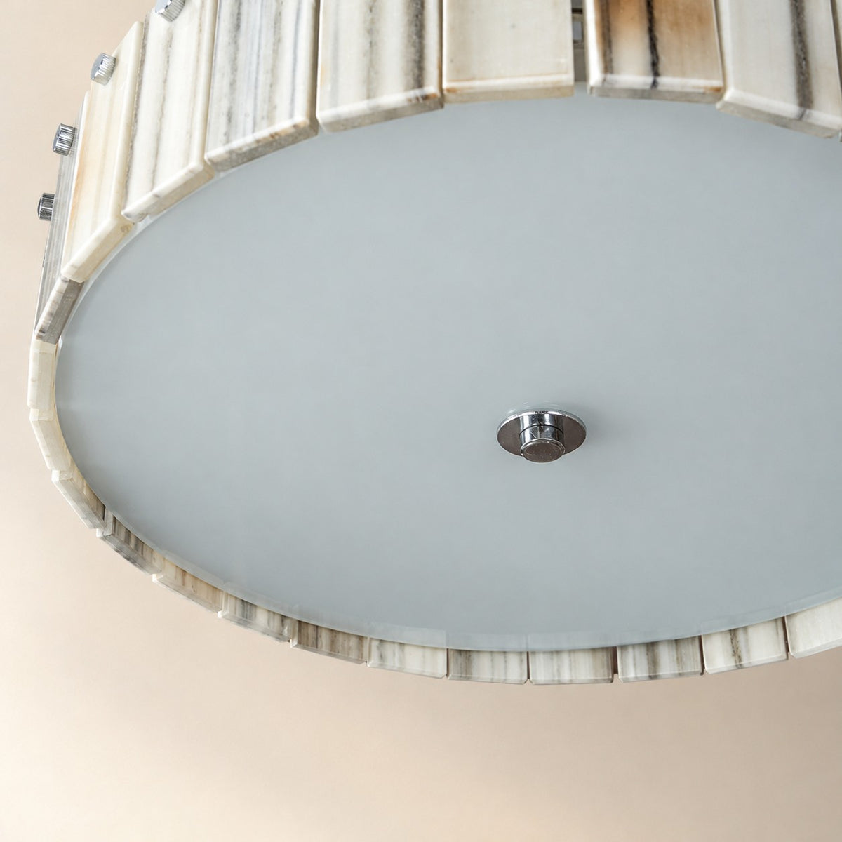 Modern Luxury Stone LED Drum Chandelier
