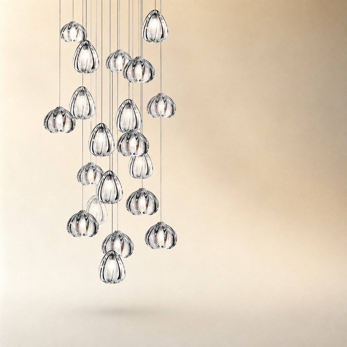 Modern Nordic Style Hand Blown Glass Pendant Crystal Chandelier For Dining Room/Living Room/Stairwell