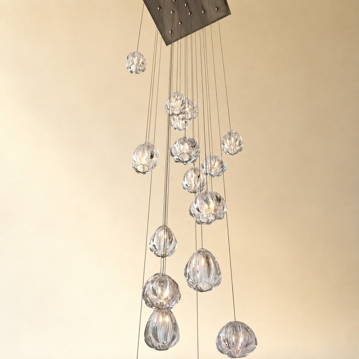 Modern Nordic Style Hand Blown Glass Pendant Crystal Chandelier For Dining Room/Living Room/Stairwell