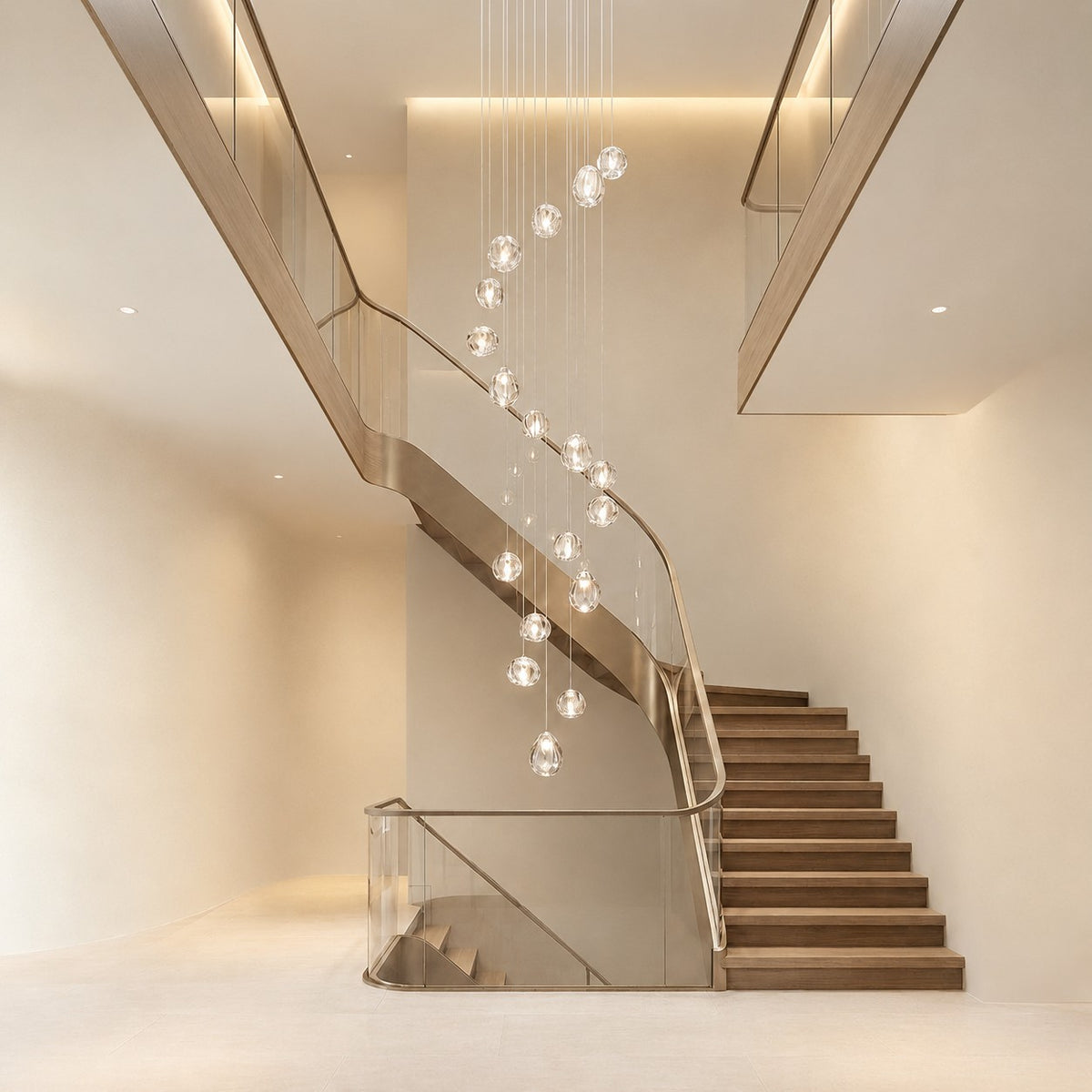 Modern Nordic Style Hand Blown Glass Pendant Crystal Chandelier For Dining Room/Living Room/Stairwell