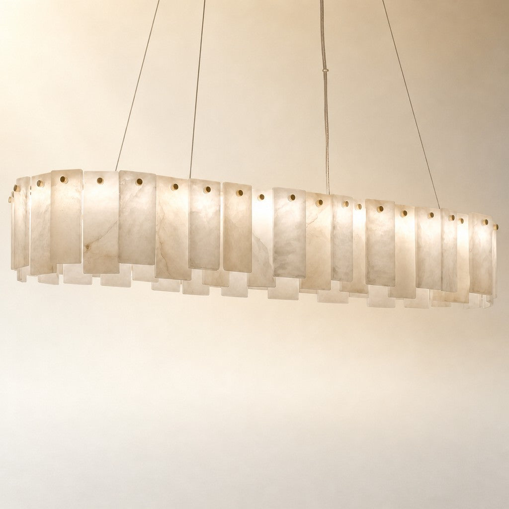 Modern Rectangular Layered Pendant Chandelier