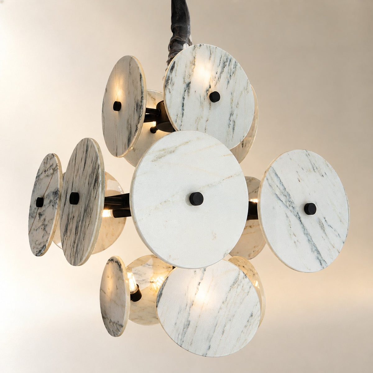 Modern Sculptural Luxury stone Cluster Chandelier