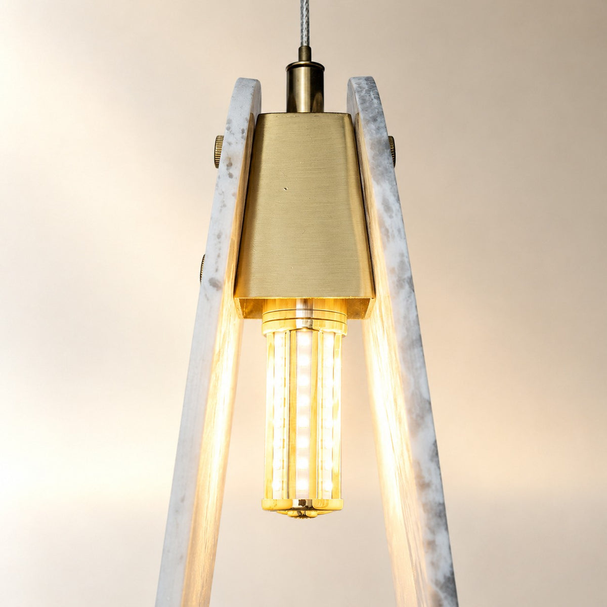 Modern Sculptural Luxury stone Oval Pendant Light Set