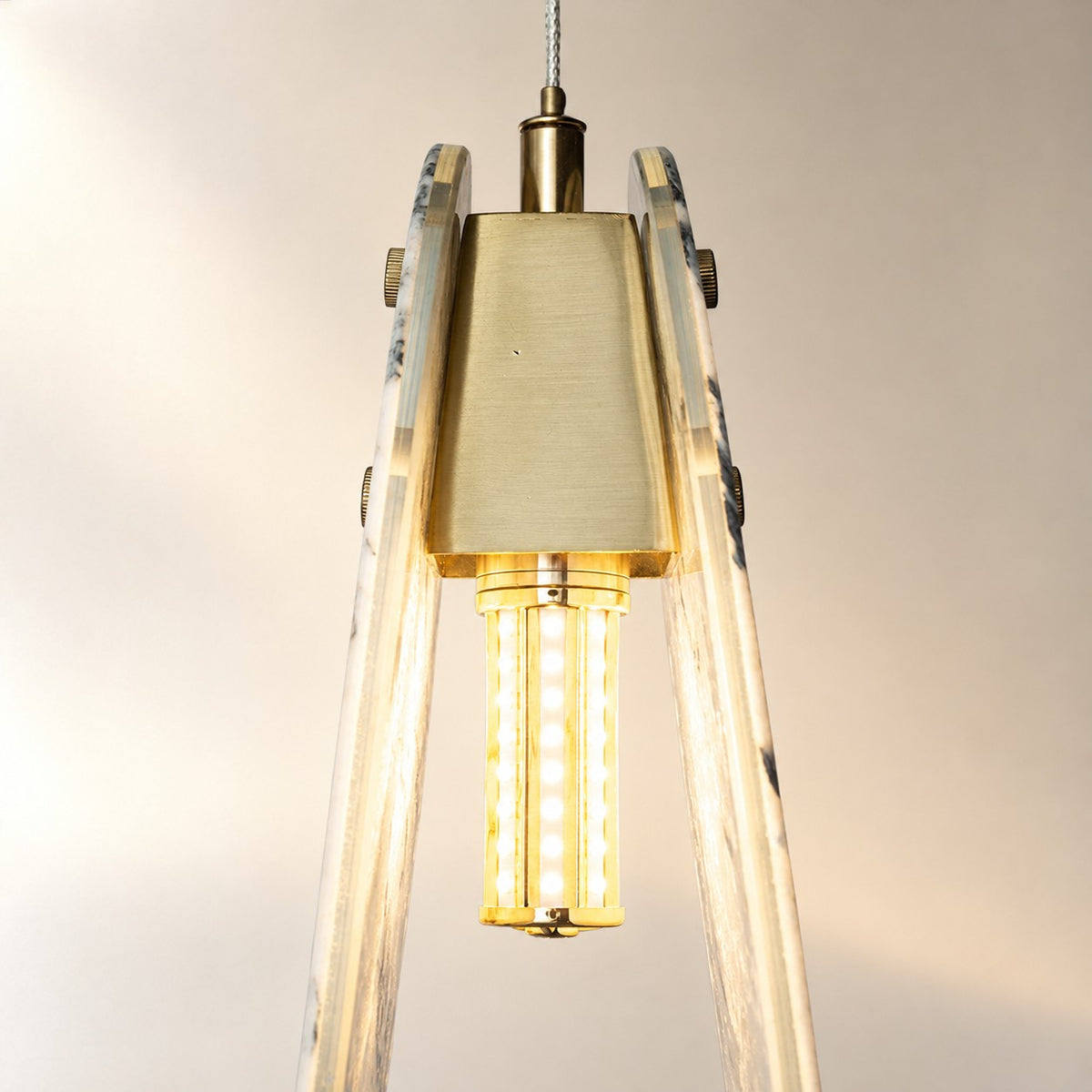 Modern Sculptural Luxury stone Oval Pendant Light Set