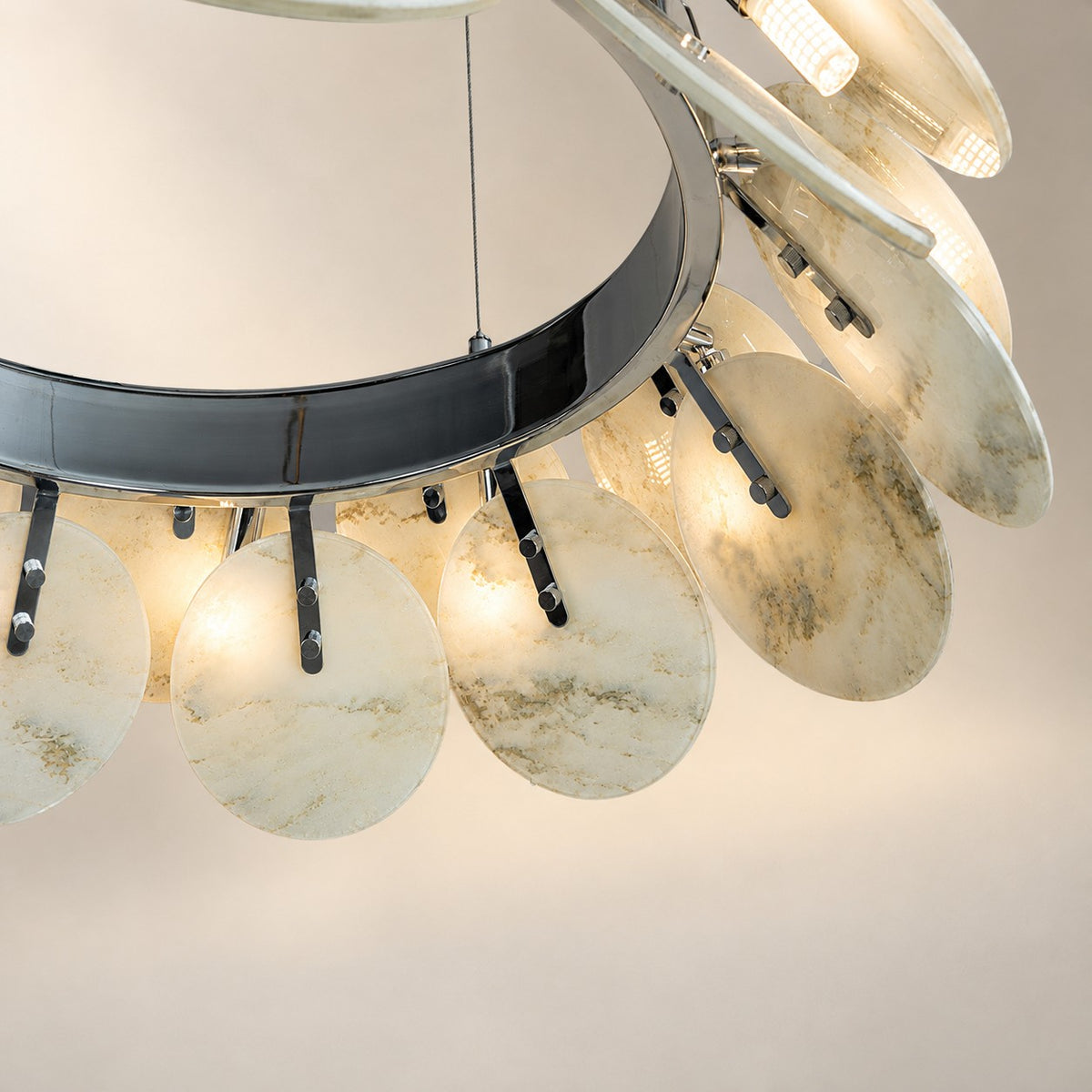 Modern Sculptural Luxury stone Petal Chandelier
