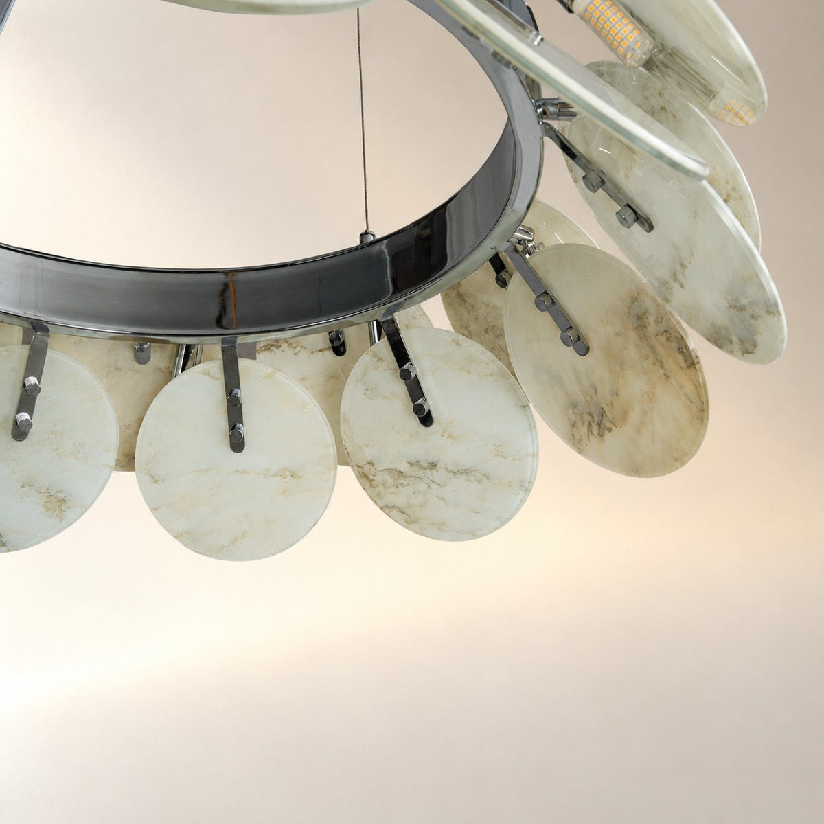 Modern Sculptural Luxury stone Petal Chandelier