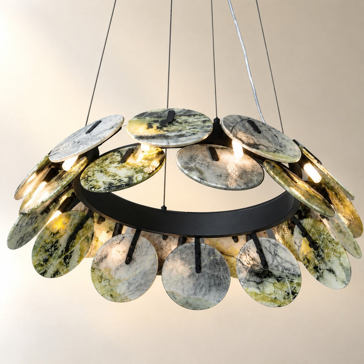 Modern Sculptural Luxury stone Petal Chandelier