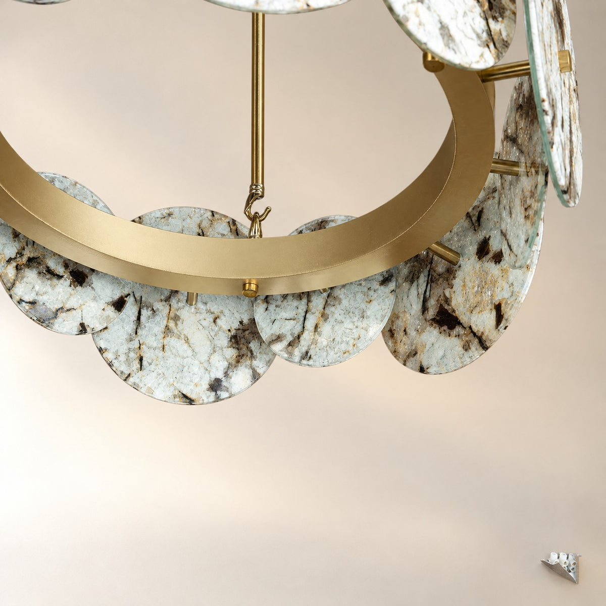 Modern Sculptural Snowcrest White Luxury stone LED Chandelier
