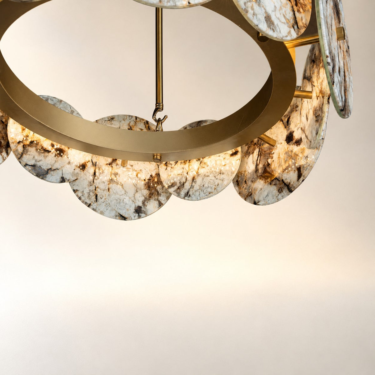 Modern Sculptural Snowcrest White Luxury stone LED Chandelier