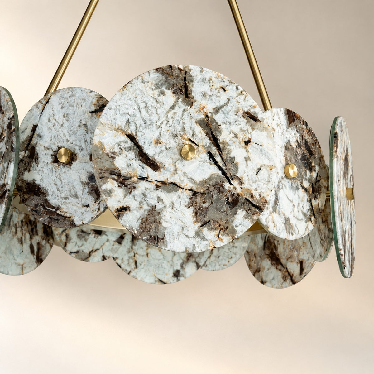 Modern Sculptural Snowcrest White Luxury stone LED Chandelier